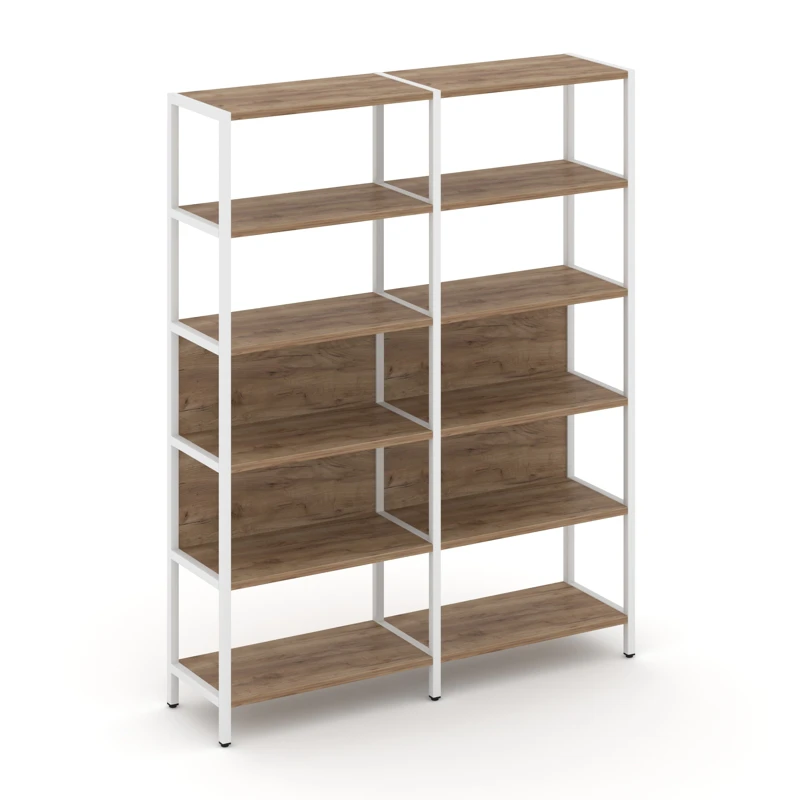 Двухсекционный стеллаж пятиярусный Shelf System (металл белый) SN.STM-521