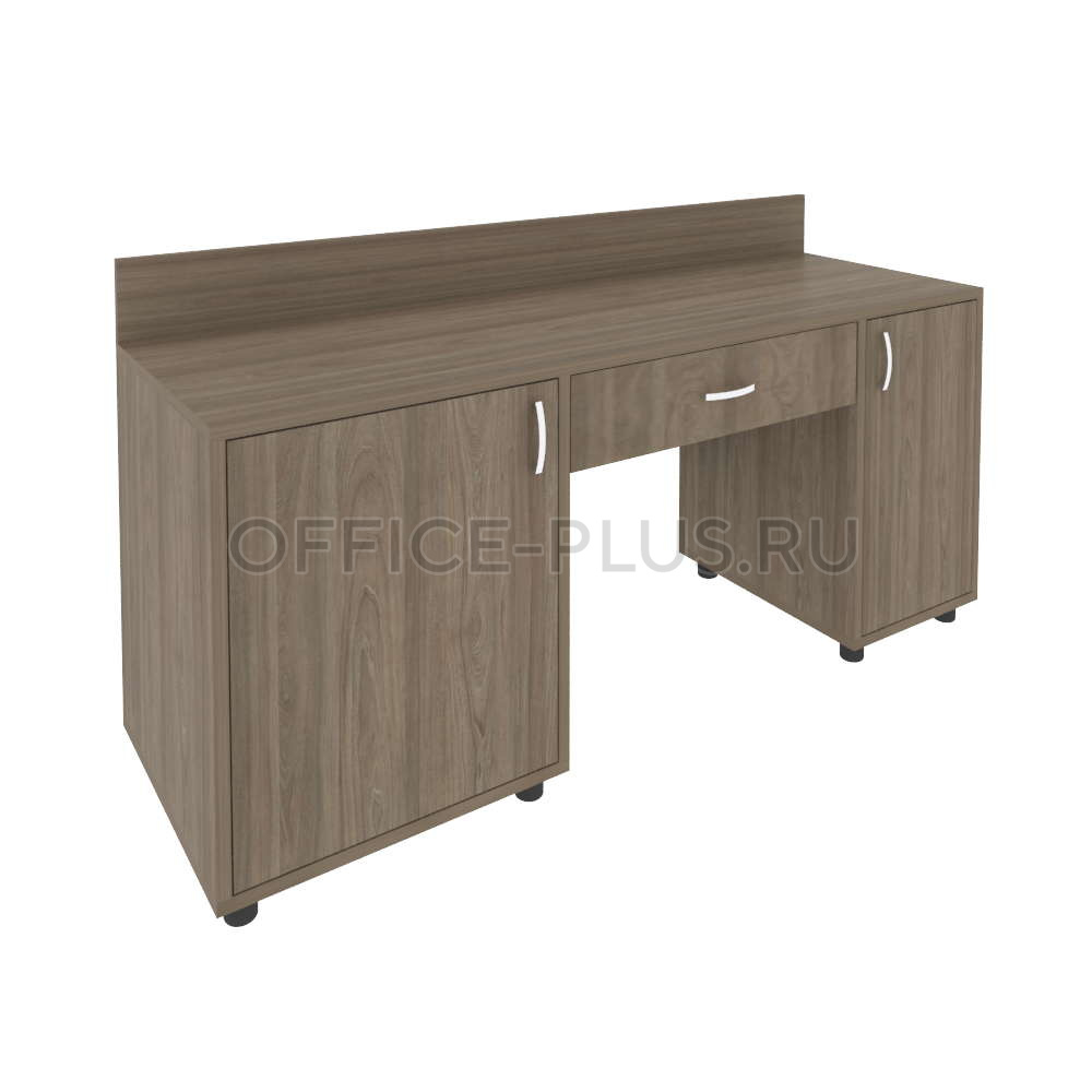 Стол с двумя тумбами и бортиком левый Лайт С-СТ-170 L
