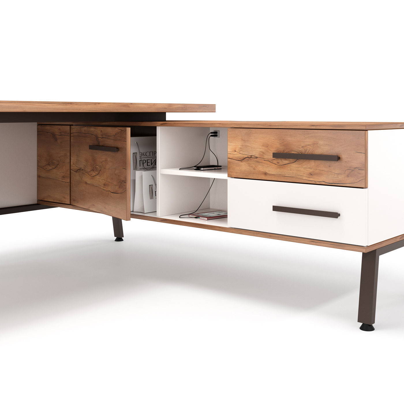 Стол руководителя с тумбой Lavana Supreme T-116л/пр