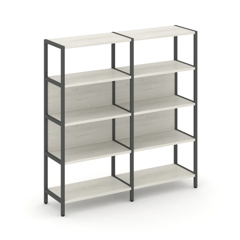 Двухсекционный стеллаж четырехярусный SHELF SYSTEM (металл антрацит) SN.STM-421