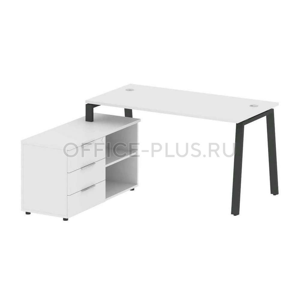 Стол рабочий Metal System Style на металлокаркасе с опорной тумбой БА.РС-СТС-2.3 Л