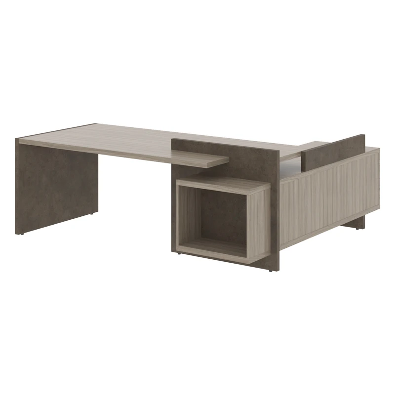 Стол руководителя на опорной тумбе левый Wood&Stone СФ-531201