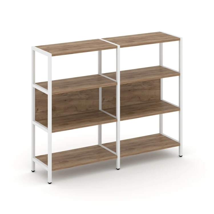 Двухсекционный стеллаж трехярусный Shelf System (металл белый) SN.STM-321