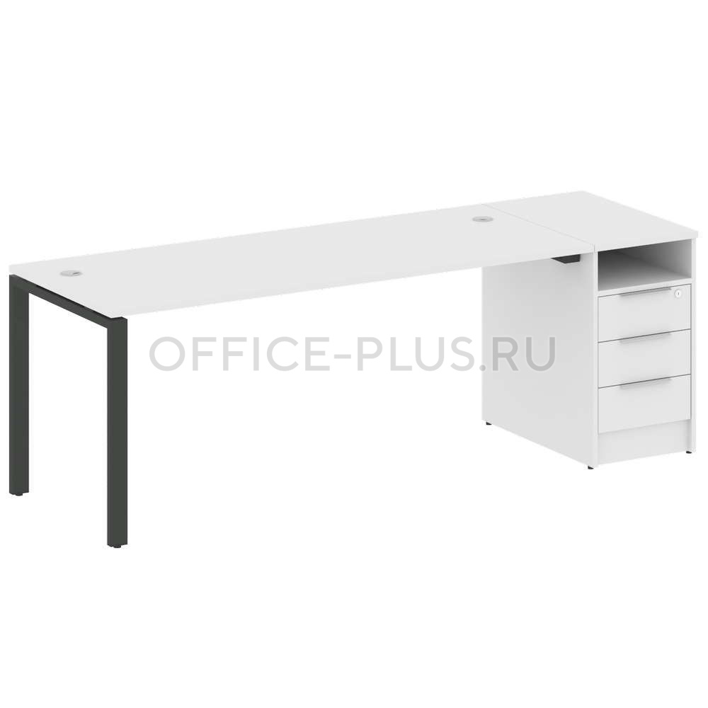 Стол рабочий Metal System Style на металлокаркасе с опорной тумбой БП.РС-СТП-1.5