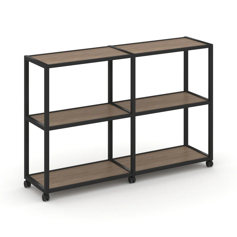 Стеллаж низкий 3 уровня 2 секции Shelf Mobile VR.LT-STK-311.06