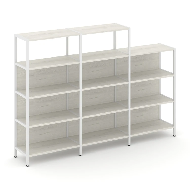 Трехсекционный стеллаж четырех/трехярусный Shelf System (металл белый) SN.STM-432