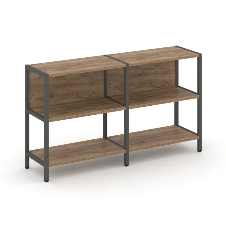 Двухсекционный стеллаж двухярусный SHELF SYSTEM (металл антрацит) SN.STM-221