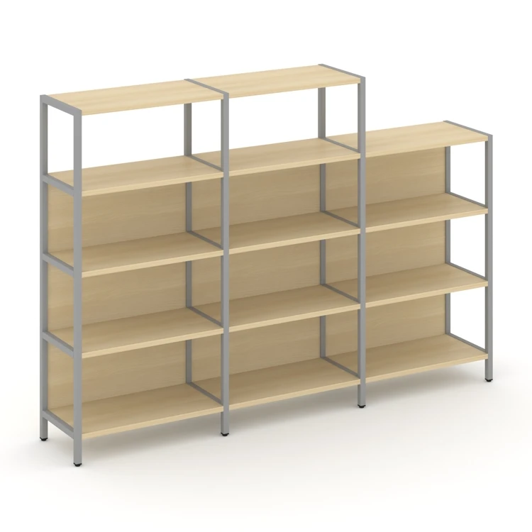 Трехсекционный стеллаж четырех/трехярусный Shelf System (металл серый) SN.STM-432