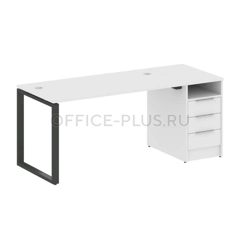 Стол рабочий Metal System Style на металлокаркасе с опорной тумбой БО.РС-СТП-1.3