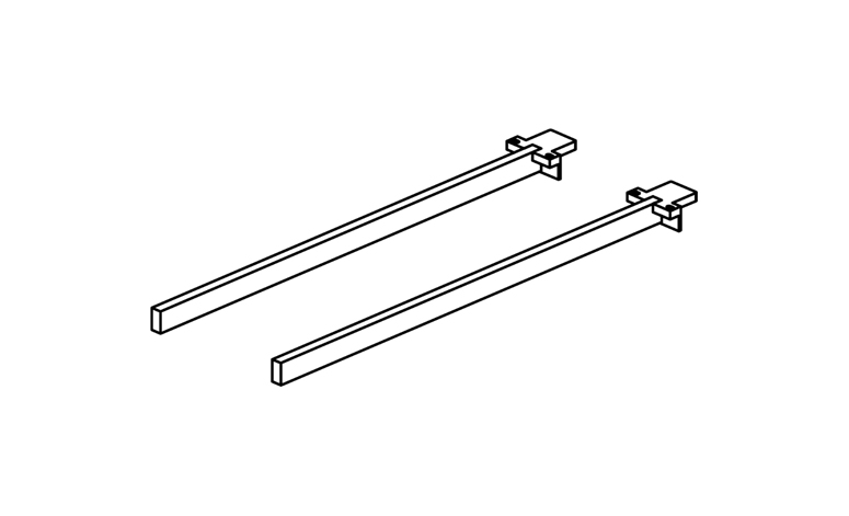 Комплект траверс приставного элемента L600мм Metal System Style БМ.КТП-60