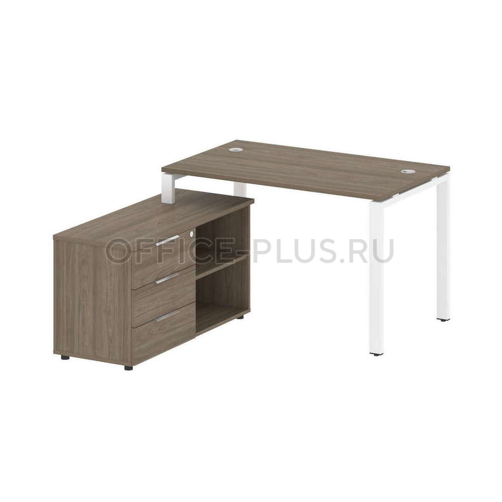 Стол рабочий Metal System Style на металлокаркасе с опорной тумбой БП.РС-СТС-2.2 Л