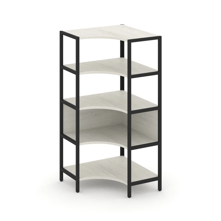 Односекционный угловой стеллаж четырехярусный SHELF SYSTEM (металл черный) SN.STMU-411