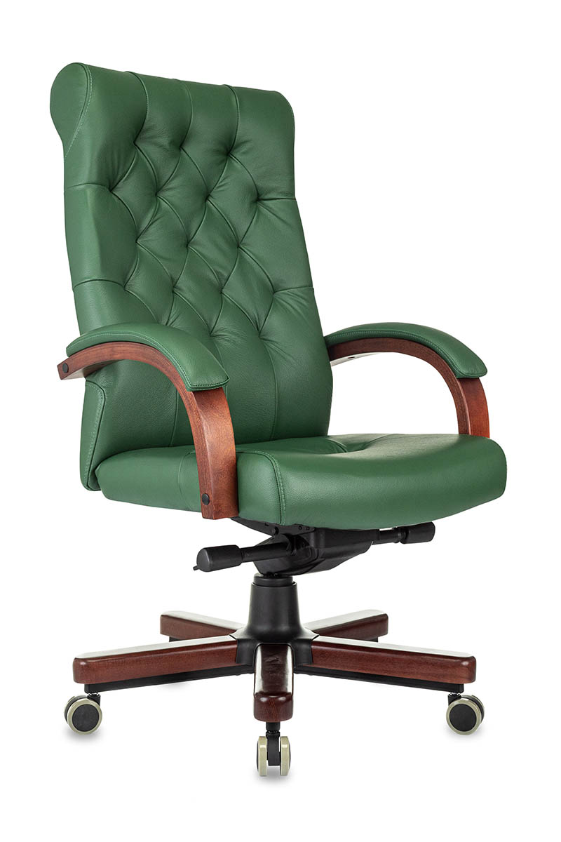 Кресло руководителя Бюрократ T-9928WALNUT кожа