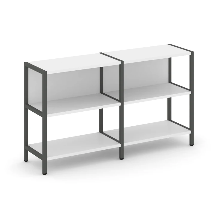 Двухсекционный стеллаж двухярусный SHELF SYSTEM (металл антрацит) SN.STM-221