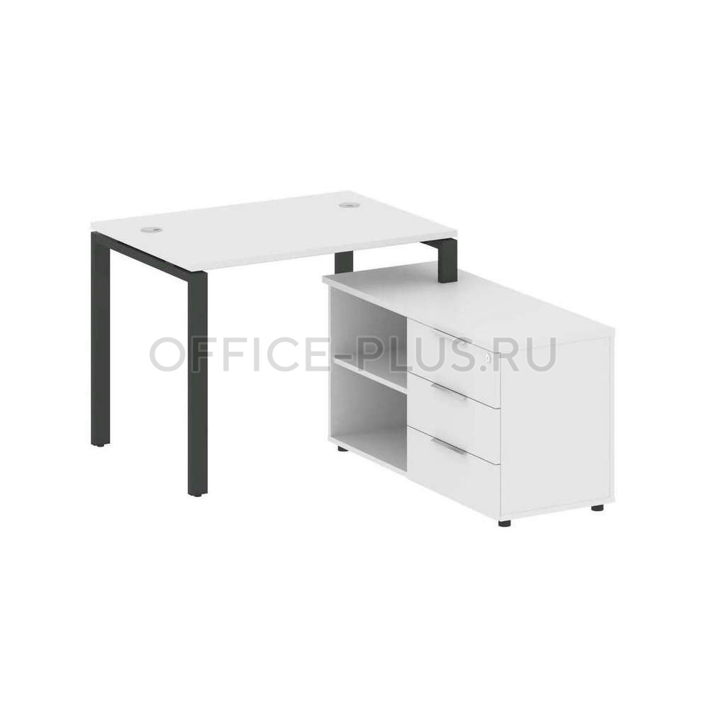 Стол рабочий Metal System Style на металлокаркасе с опорной тумбой БП.РС-СТС-2.1 Пр