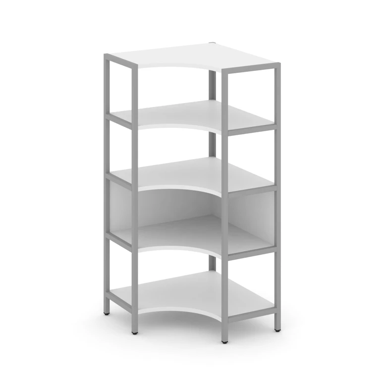 Односекционный угловой стеллаж четырехярусный Shelf System (металл серый) SN.STMU-411