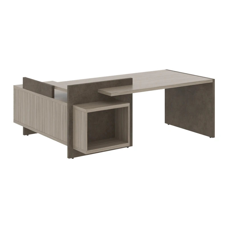 Стол руководителя на опорной тумбе правый Wood&Stone СФ-531212