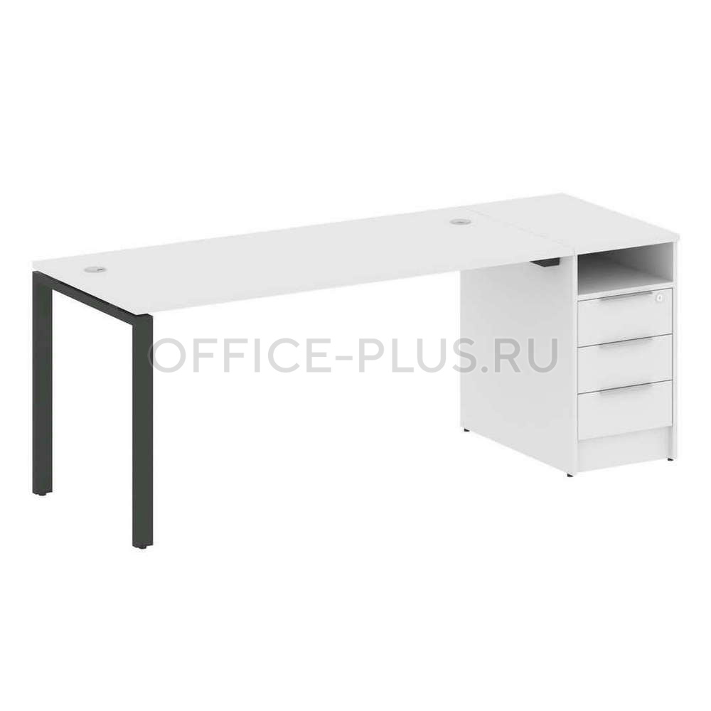 Стол рабочий Metal System Style на металлокаркасе с опорной тумбой БП.РС-СТП-1.4