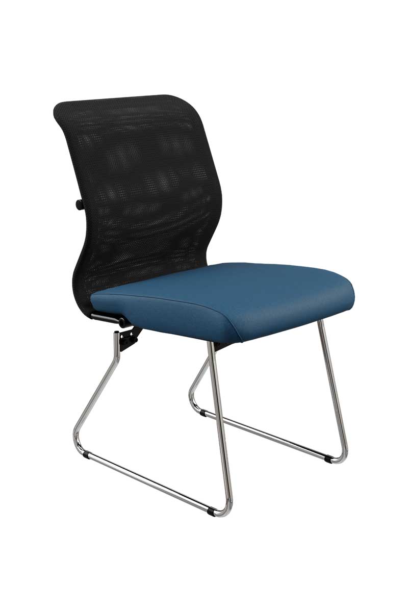 Кресло METTA ErgoLife S 8 M4-9 - Сетка(X2)+Ткань(Багама) на полозьях хром