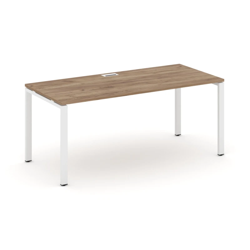 Стол руководителя на металлокаркасе (П-60x30 белый) Style Project Direct SN-6P.SR-013.M