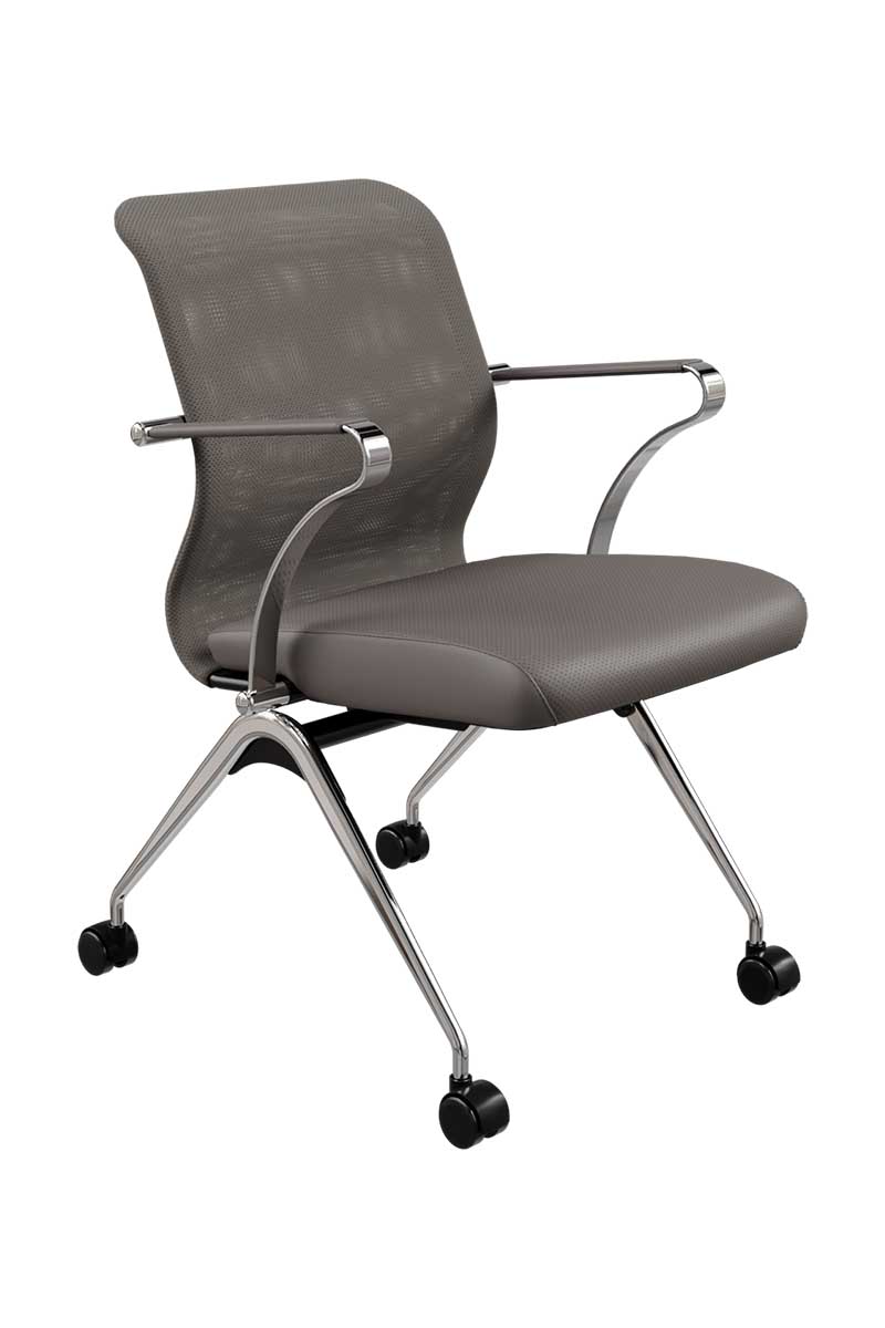 Кресло METTA ErgoLife S 8 M4-9K - Сетка(X2)+ЭкоКожа(Экстра) хром на роликах