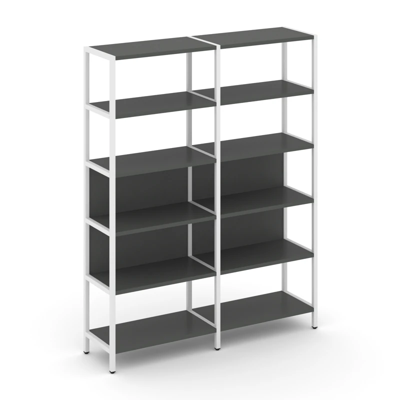 Двухсекционный стеллаж пятиярусный Shelf System (металл белый) SN.STM-521