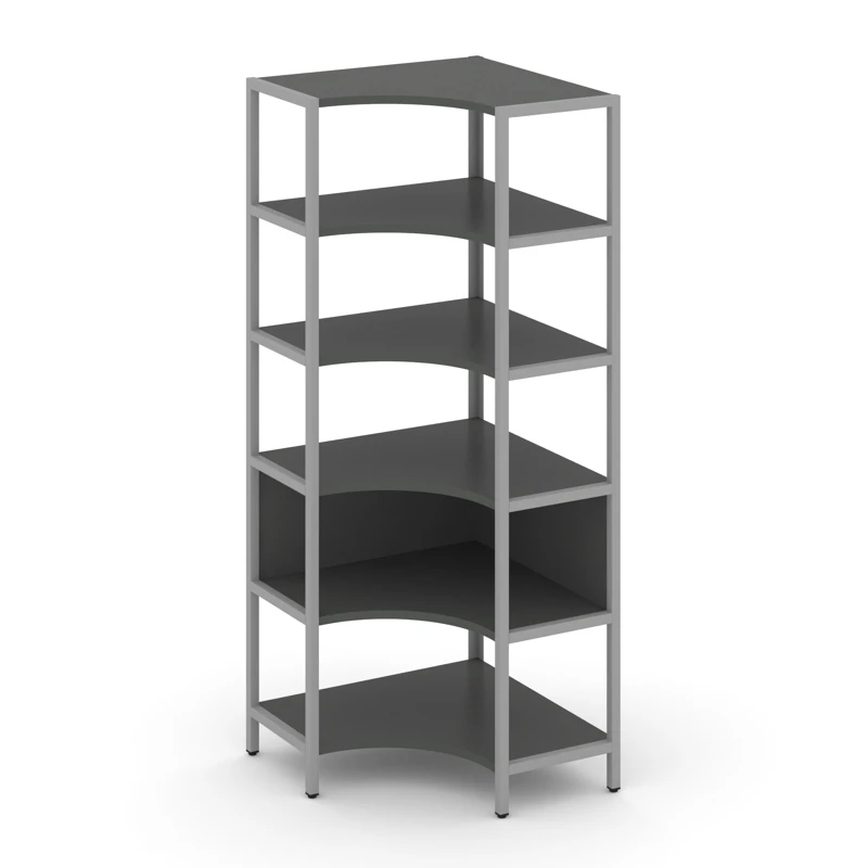Односекционный угловой стеллаж пятиярусный Shelf System (металл серый) SN.STMU-511