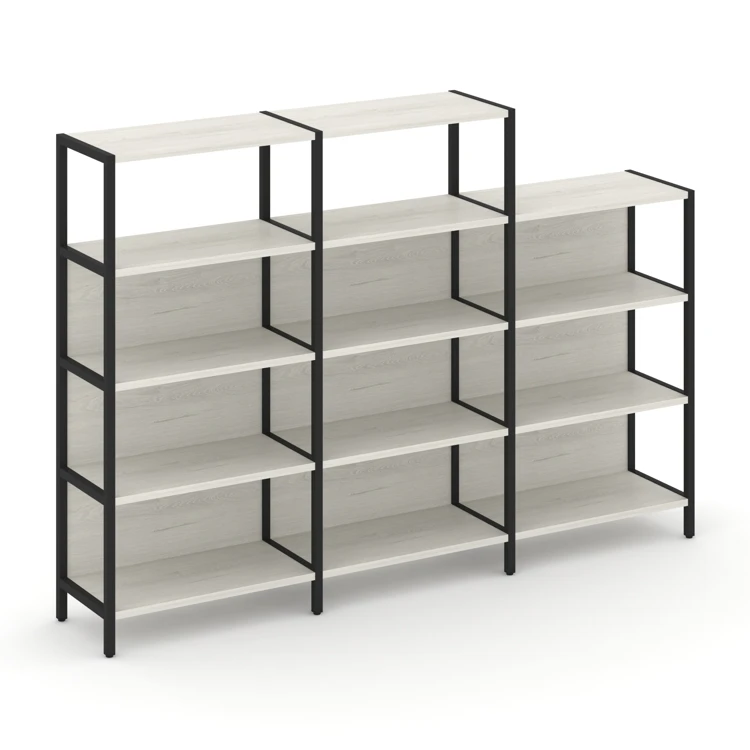 Трехсекционный стеллаж четырех/трехярусный SHELF SYSTEM (металл черный) SN.STM-432