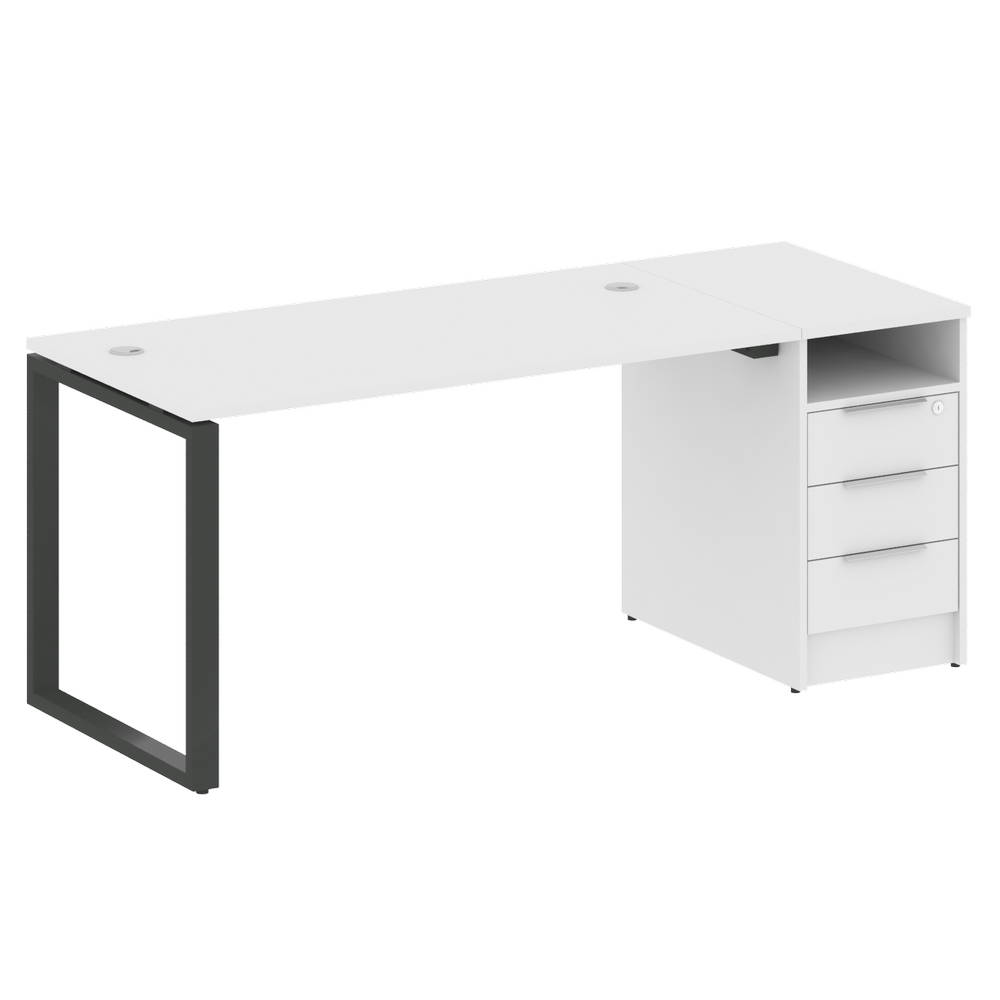 Стол рабочий Metal System Style на металлокаркасе с опорной тумбой БО.РС-СТП-1.3