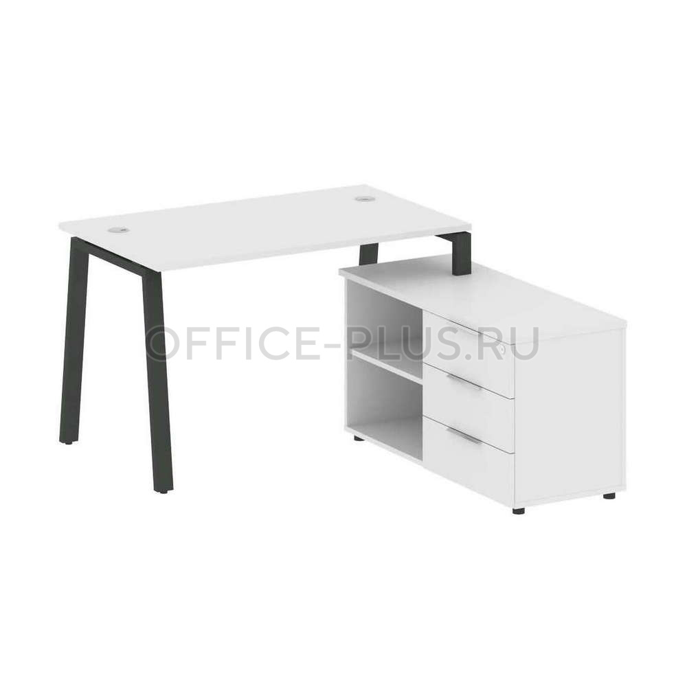 Стол рабочий Metal System Style на металлокаркасе с опорной тумбой БА.РС-СТС-2.2 Пр