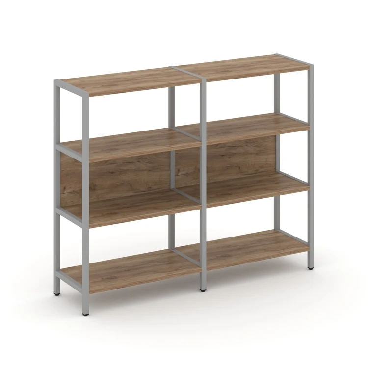 Двухсекционный стеллаж трехярусный Shelf System (металл серый) SN.STM-321