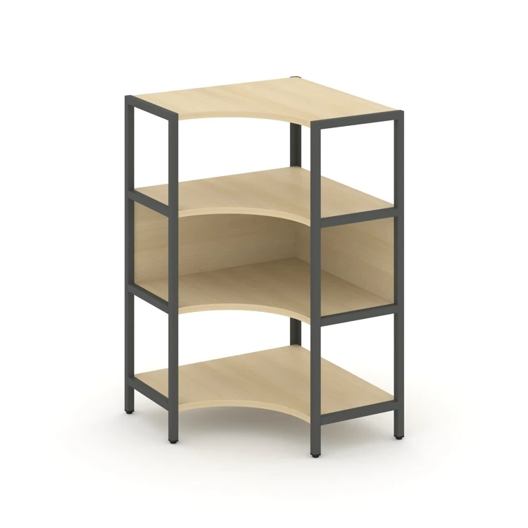 Односекционный угловой стеллаж трехярусный SHELF SYSTEM (металл антрацит) SN.STMU-311