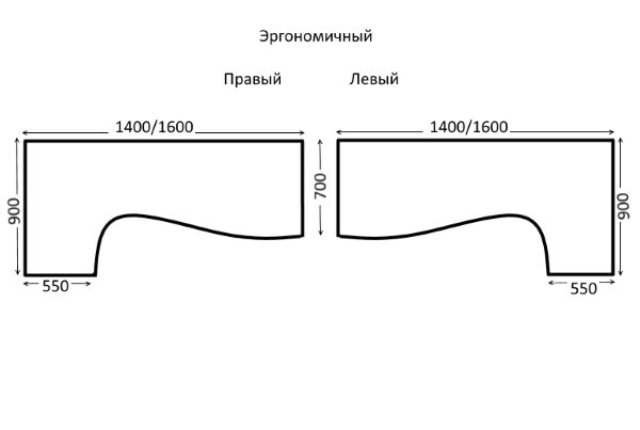 Стол эргономичный на металлокаркасе левый Vita M V-1.5.1М