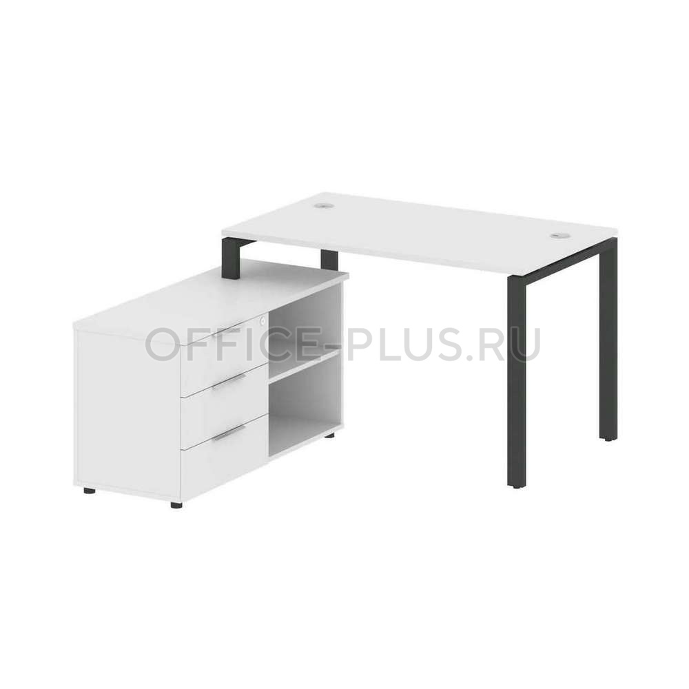 Стол рабочий Metal System Style на металлокаркасе с опорной тумбой БП.РС-СТС-2.2 Л