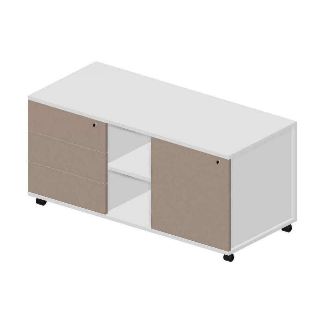 Тумба подкатная сервисная 3 секции, с 2мя замками UMU1253BG