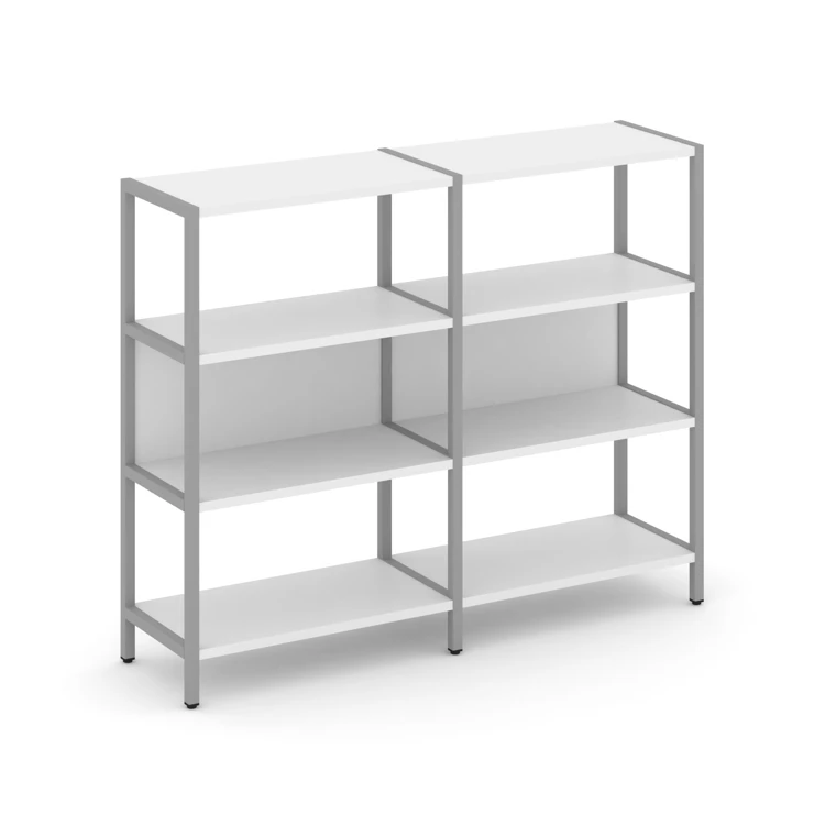 Двухсекционный стеллаж трехярусный Shelf System (металл серый) SN.STM-321