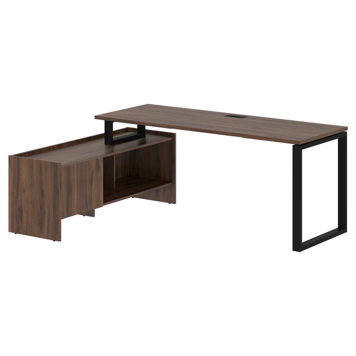 Стол на металлокаркасе с тумбой левый EDIS Q EQCT 19614L
