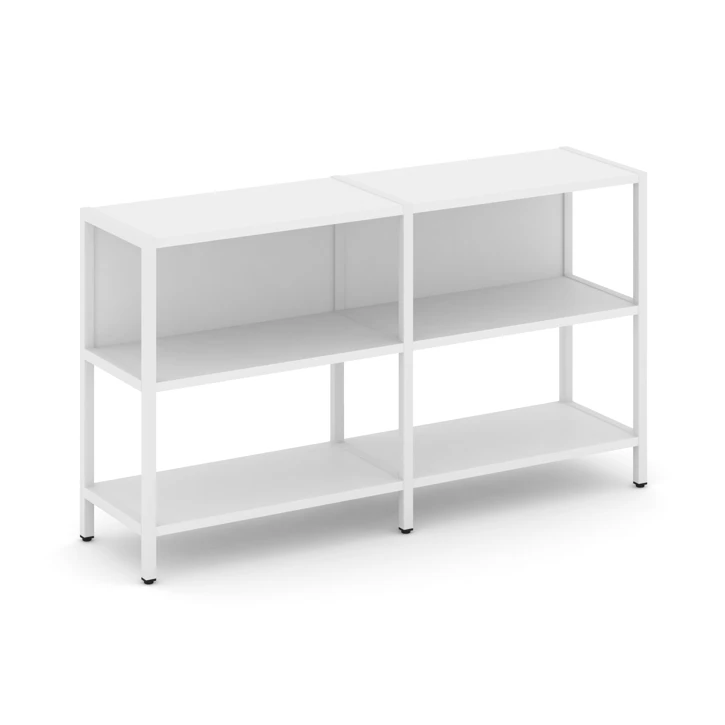 Двухсекционный стеллаж двухярусный Shelf System (металл белый) SN.STM-221