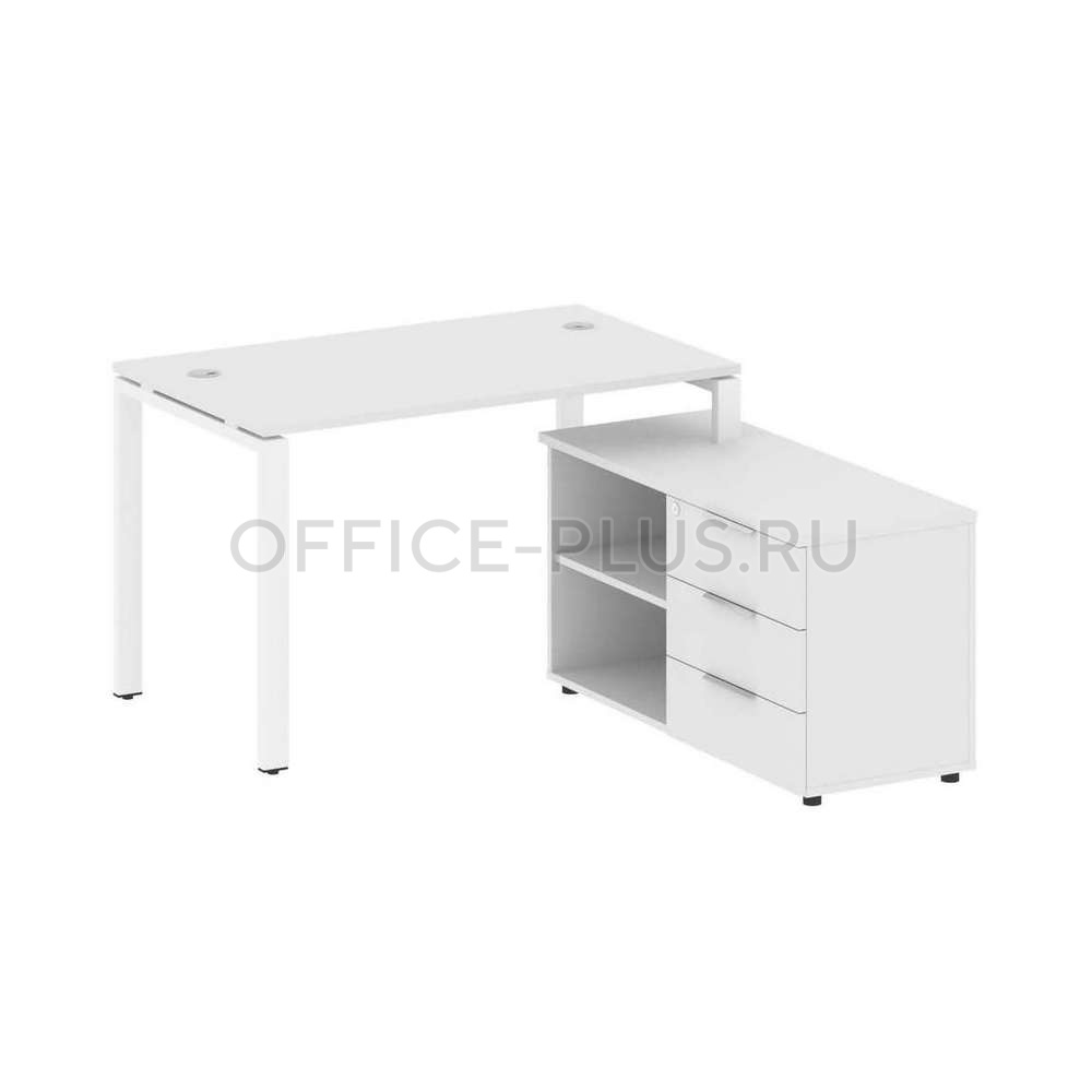 Стол рабочий Metal System Style на металлокаркасе с опорной тумбой БП.РС-СТС-2.2 Л
