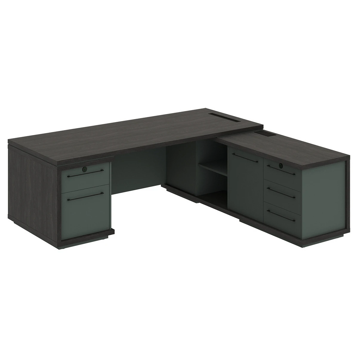 Стол руководителя (Компоновка №4) правый Greenwood G-220R + G-931 + G-932 + G-933