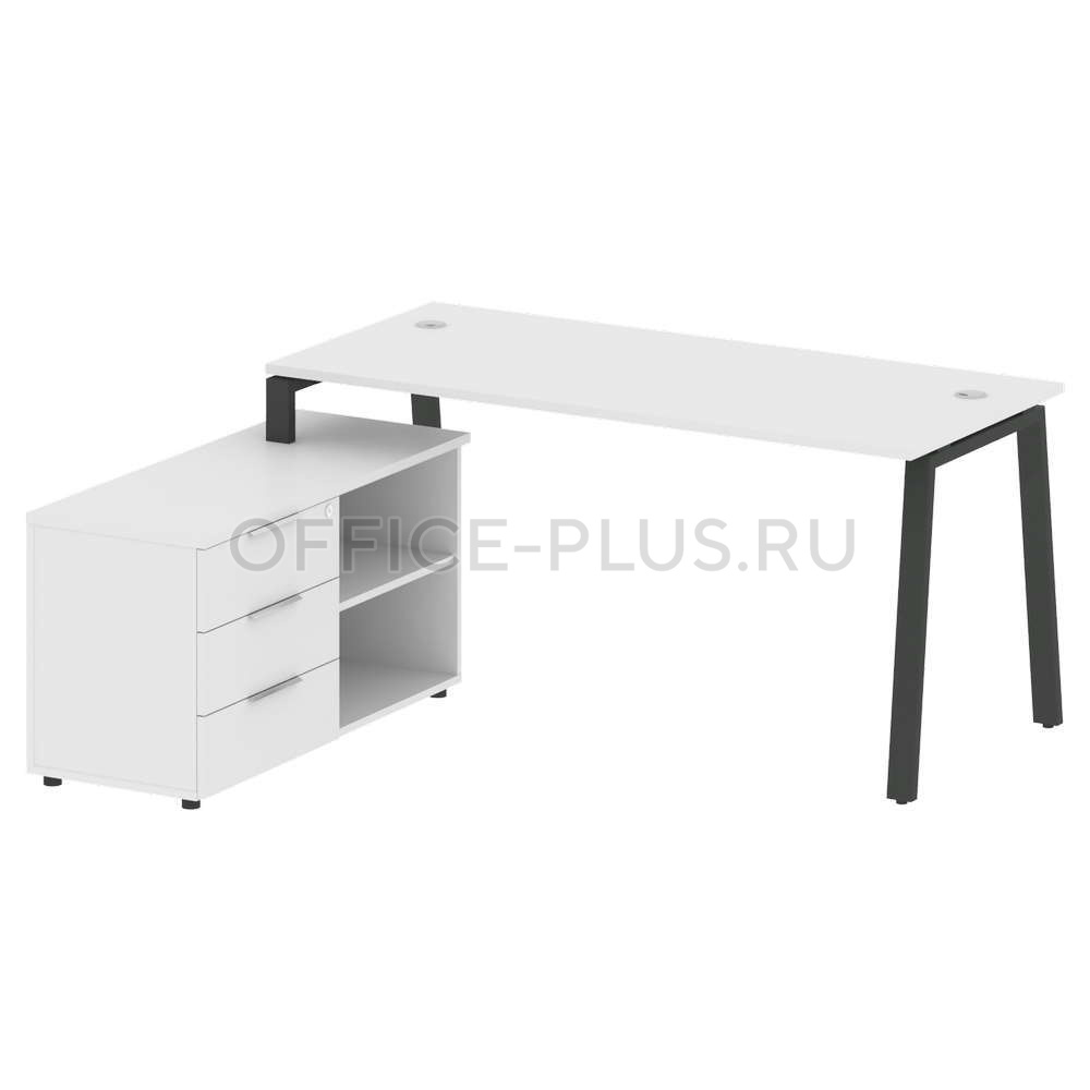 Стол рабочий Metal System Style на металлокаркасе с опорной тумбой БА.РС-СТС-2.4 Л