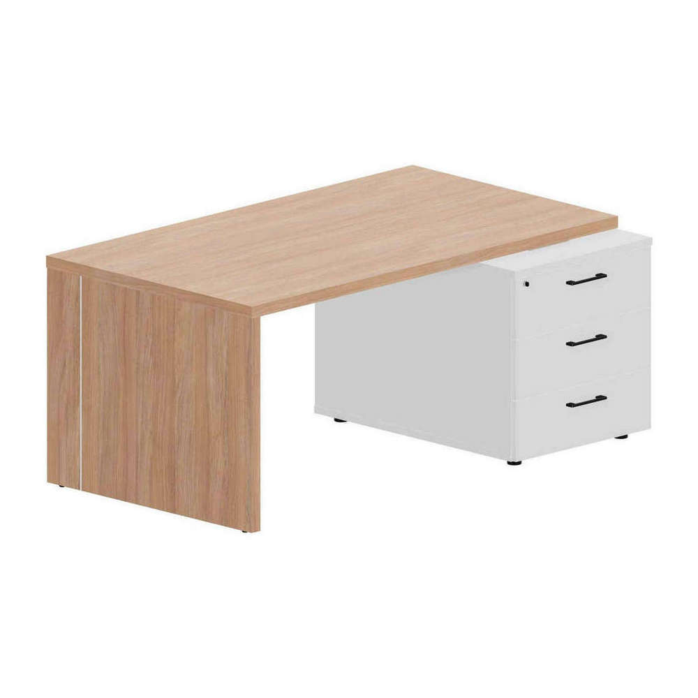 Стол рабочий на опорной тумбе 3 ящика (правый) Norman NR160T3D