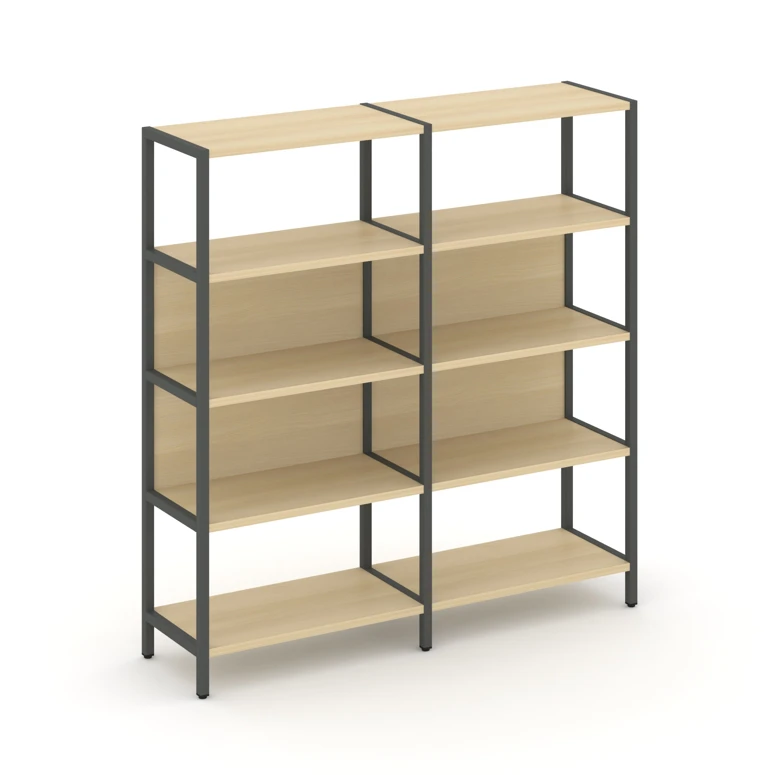 Двухсекционный стеллаж четырехярусный SHELF SYSTEM (металл антрацит) SN.STM-421