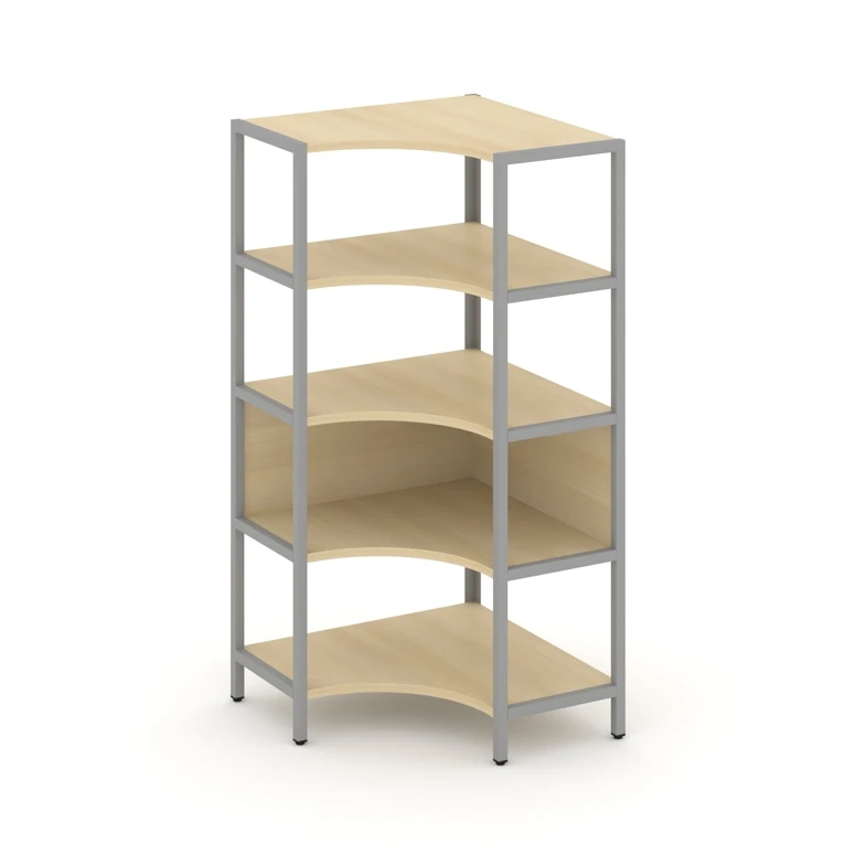 Односекционный угловой стеллаж четырехярусный Shelf System (металл серый) SN.STMU-411