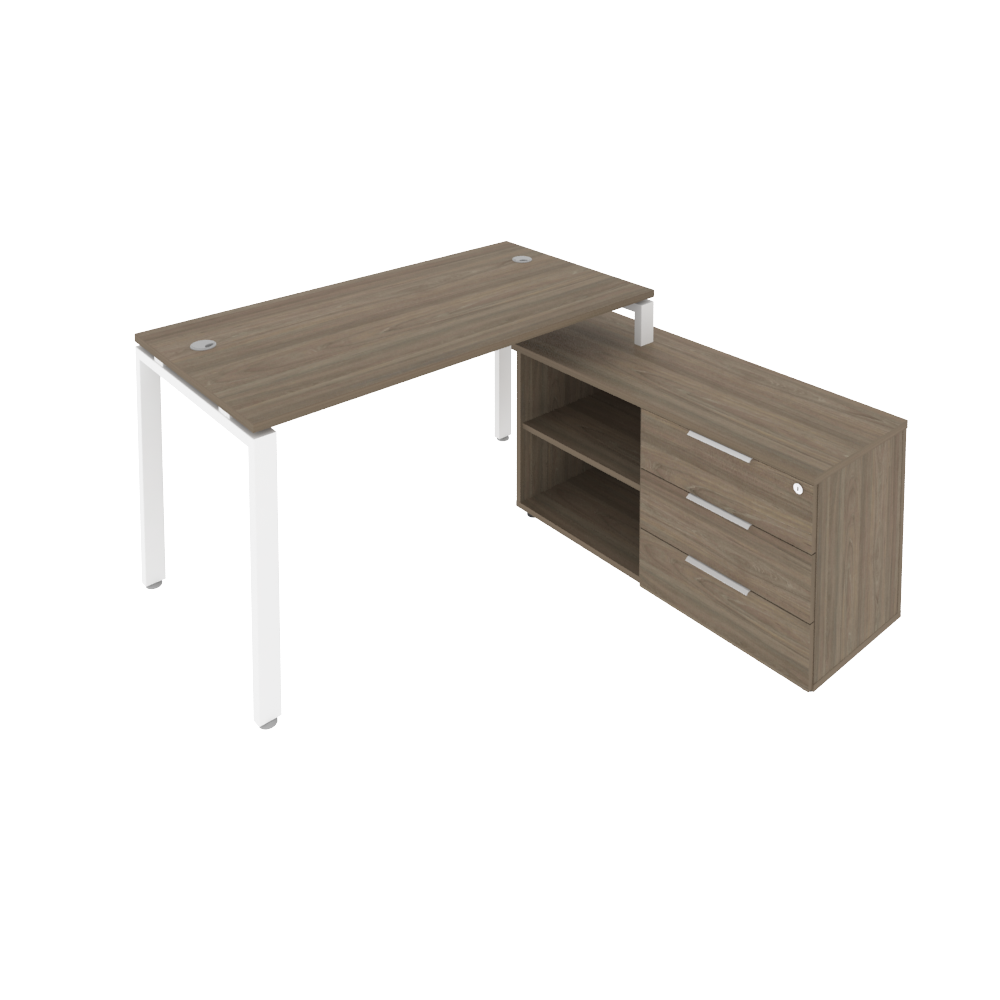 Стол рабочий Metal System Style на металлокаркасе с опорной тумбой БП.РС-СТС-2.1 Пр