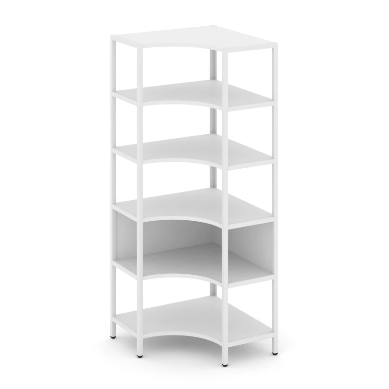 Односекционный угловой стеллаж пятиярусный Shelf System (металл белый) SN.STMU-511