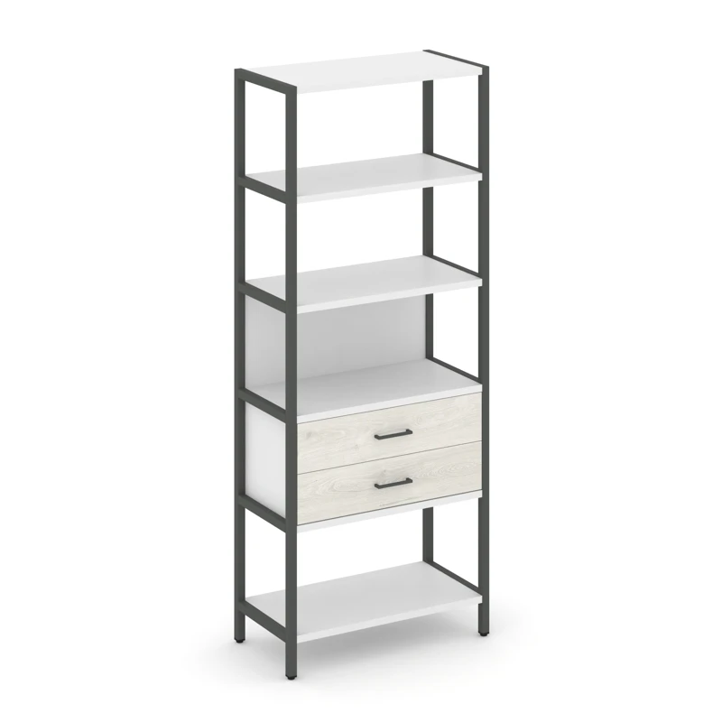 Односекционный стеллаж пятиярусный с ящиками SHELF SYSTEM (металл антрацит) SN.STM-512