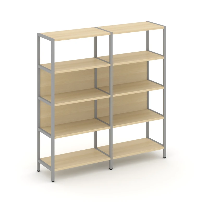 Двухсекционный стеллаж четырехярусный Shelf System (металл серый) SN.STM-421