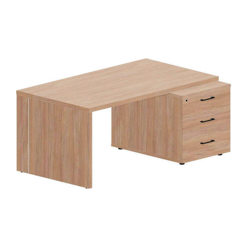 Стол рабочий на опорной тумбе 3 ящика (правый) Norman NR160T3D