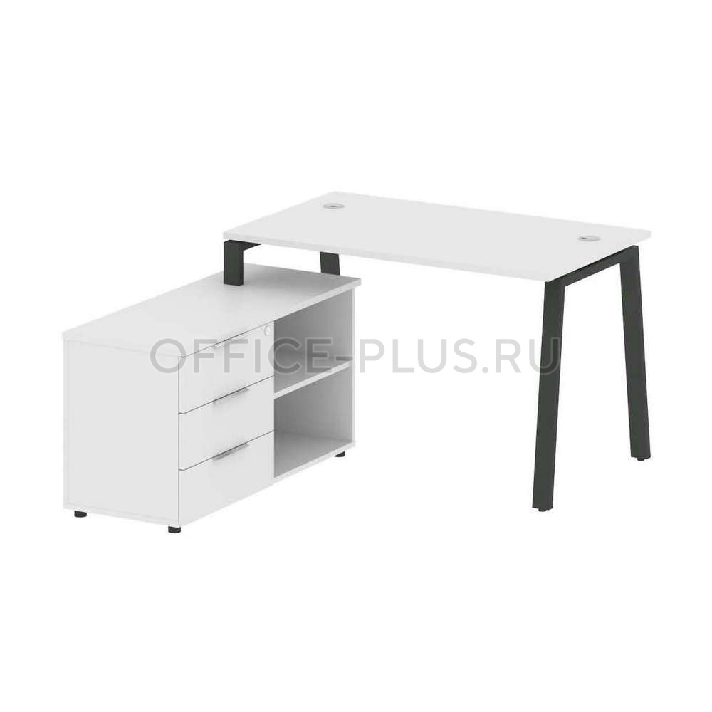 Стол рабочий Metal System Style на металлокаркасе с опорной тумбой БА.РС-СТС-2.2 Л